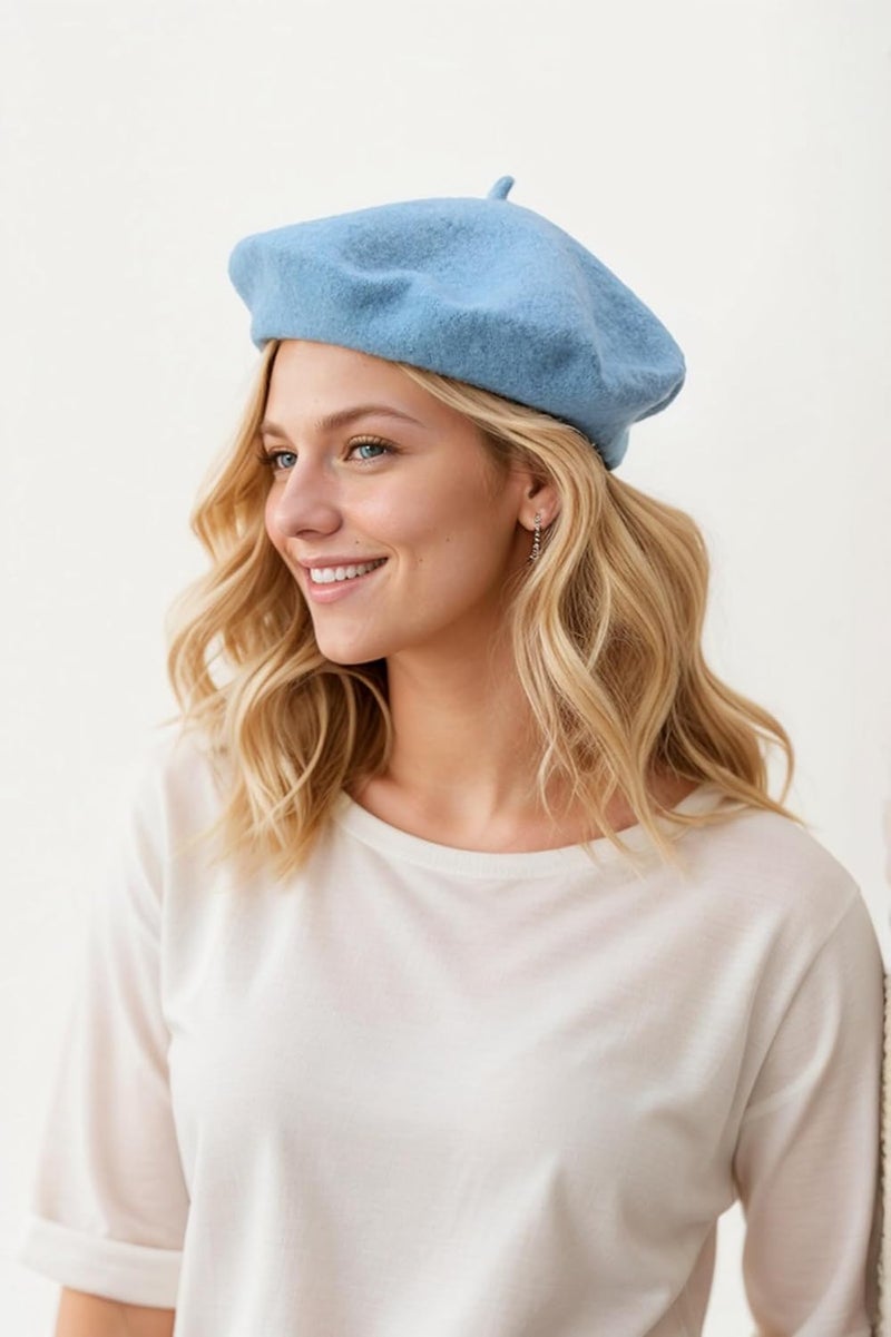 EGANO Women's ​​Beret Hats​​ - French Wool Blend Winter Cap, 70% Wool All-Season Soft ​​Beret Hats for Women​​ (Multi-Color)​ - Image 2